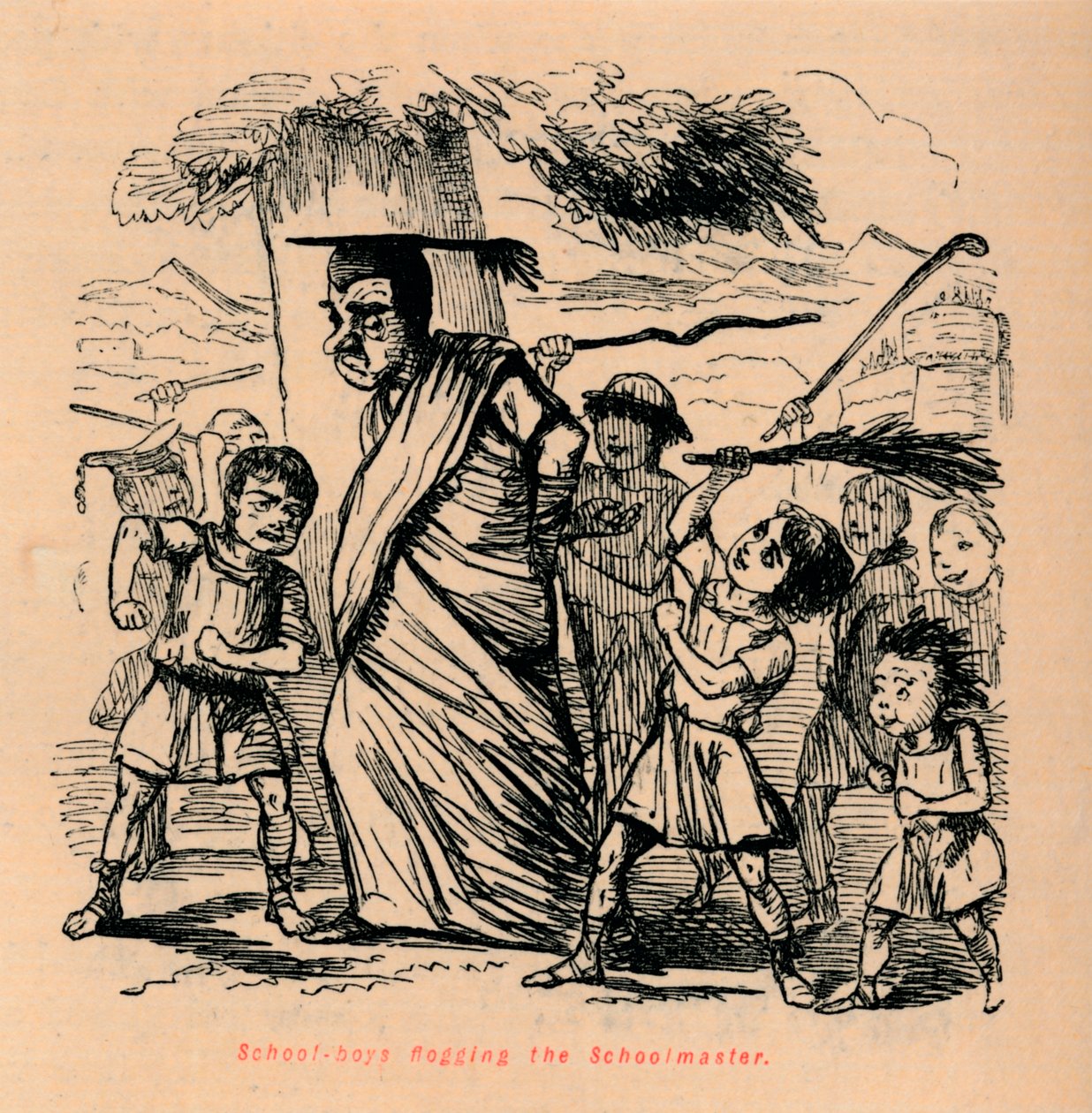 School-boys flogging the Schoolmaster by John Leech
