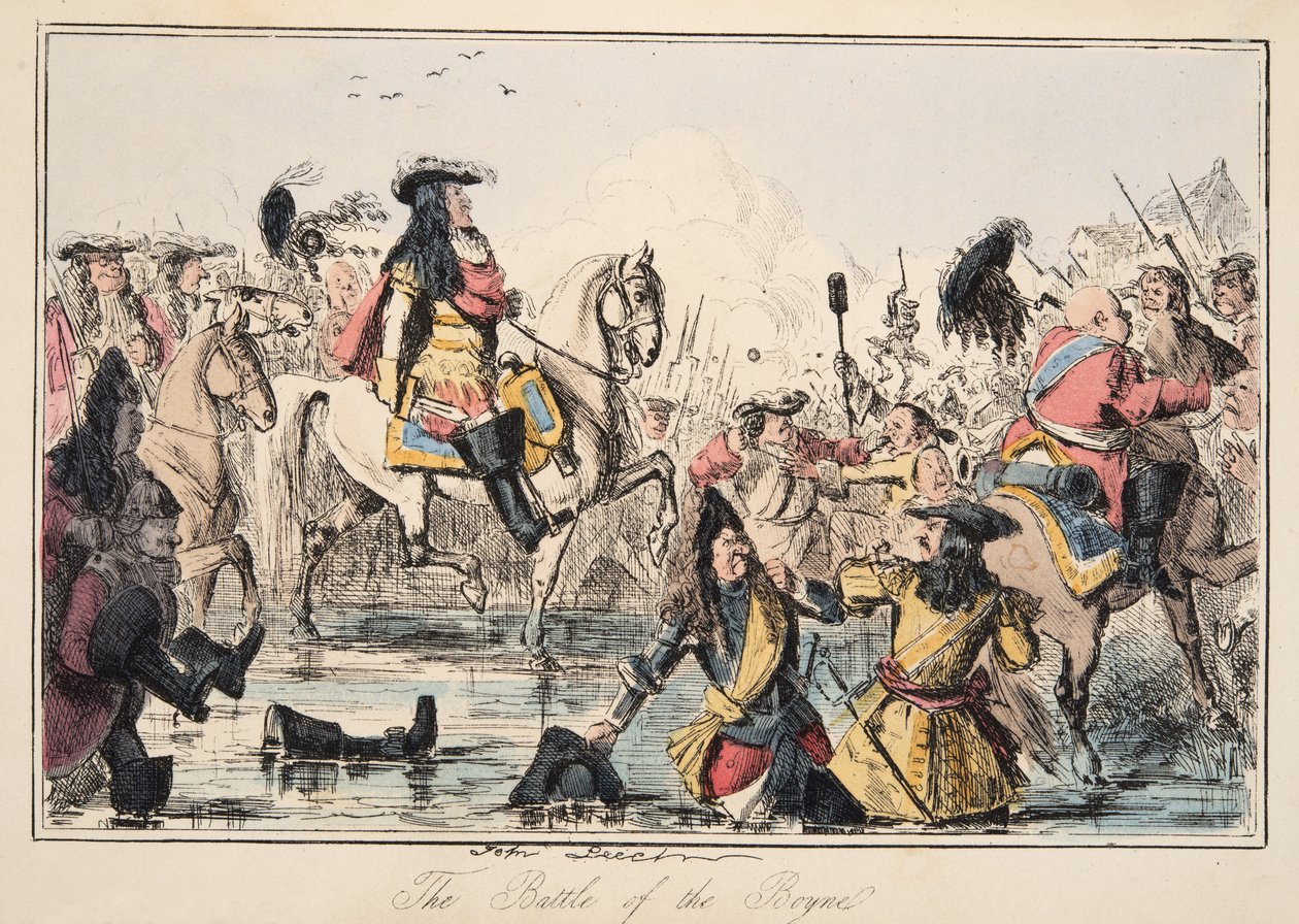 The Battle of the Boyne, from The Comic History of England by John Leech