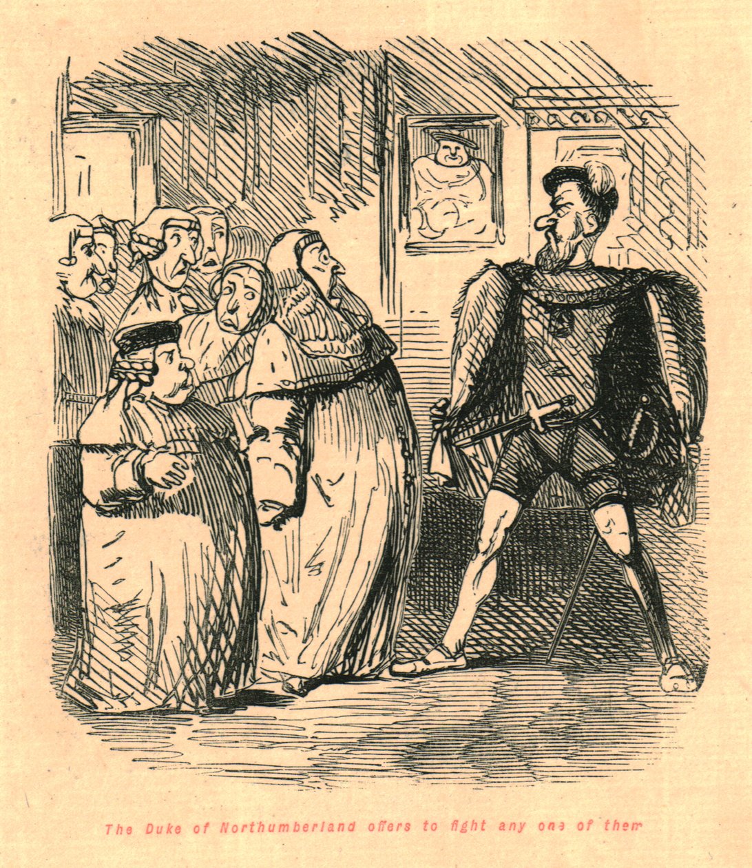 The Duke of Northumberland Offers to Fight Any One of Them by John Leech