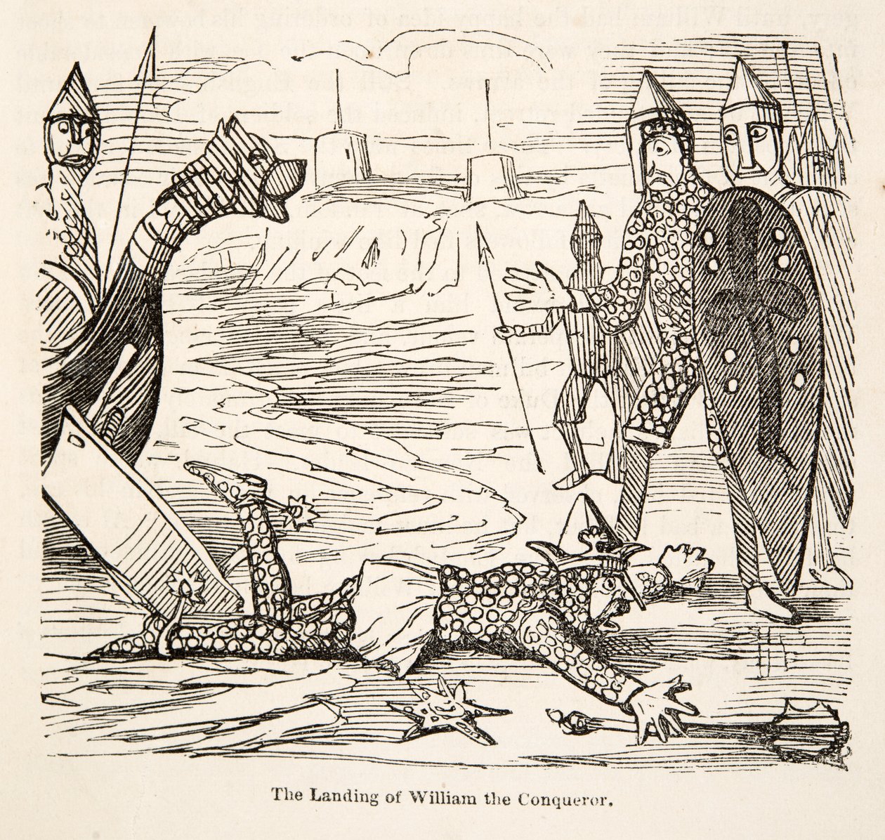 The Landing of William the Conqueror, from The Comic History of England, pub. 1864 by John Leech