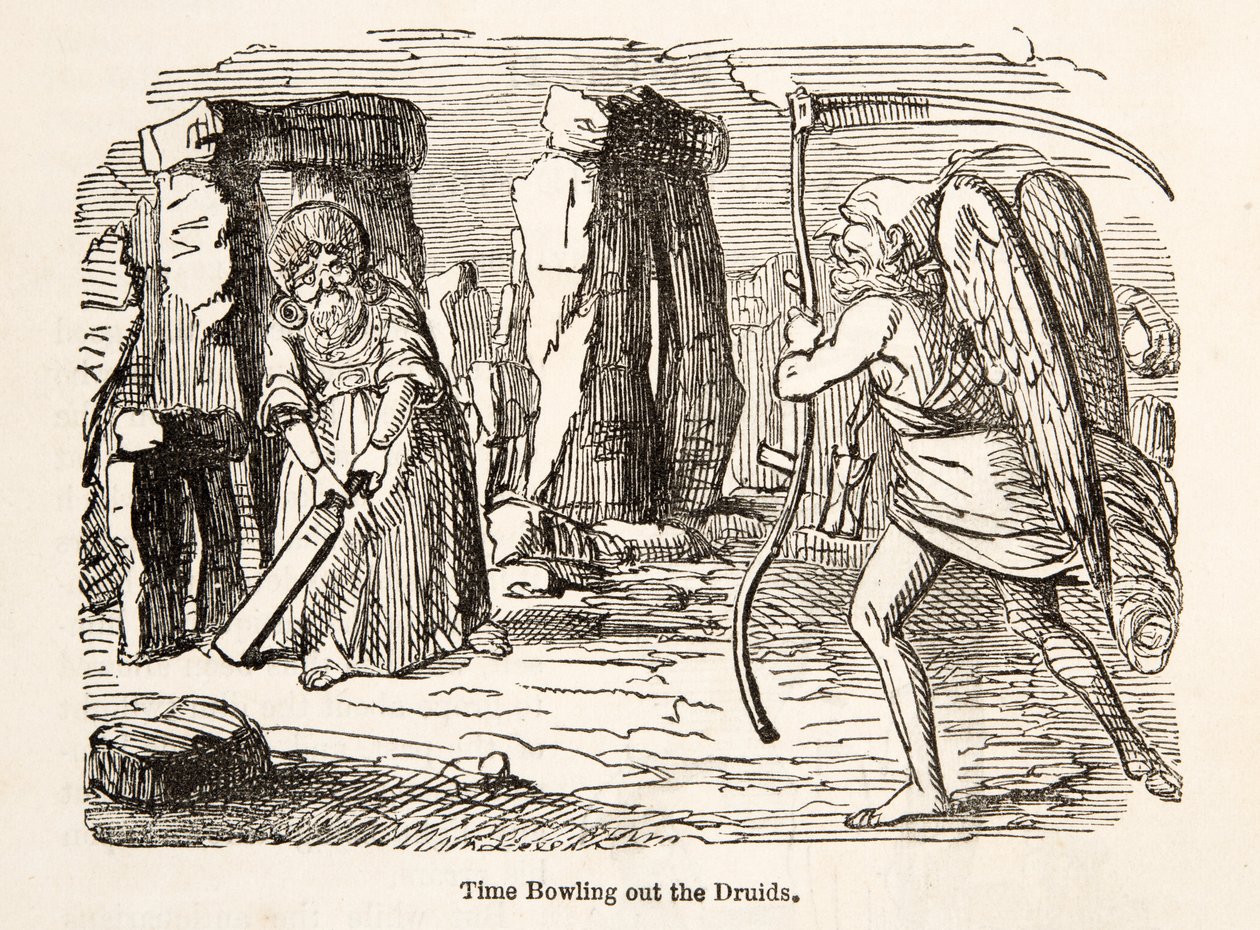Time Bowling out the Druids, from The Comic History of England by John Leech