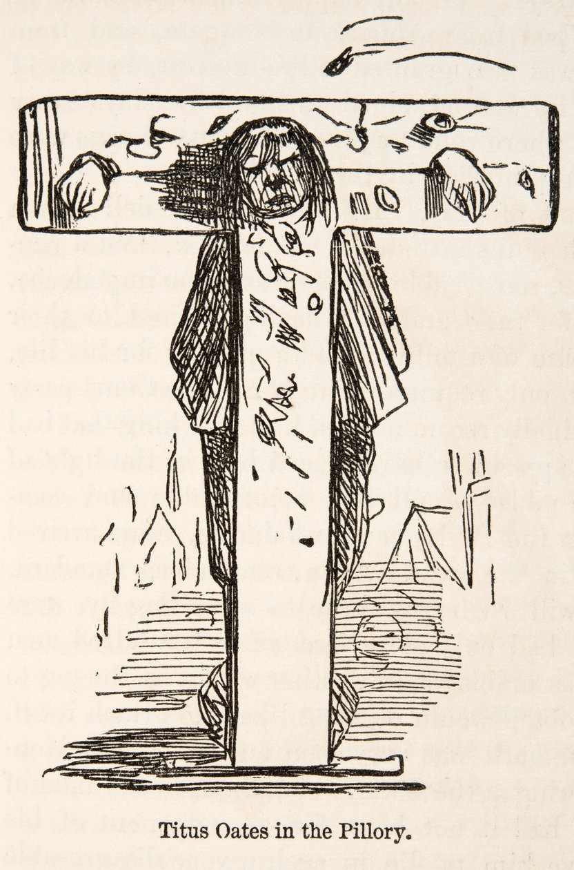 Titus Oates in the Pillary, from The Comic History of England by John Leech