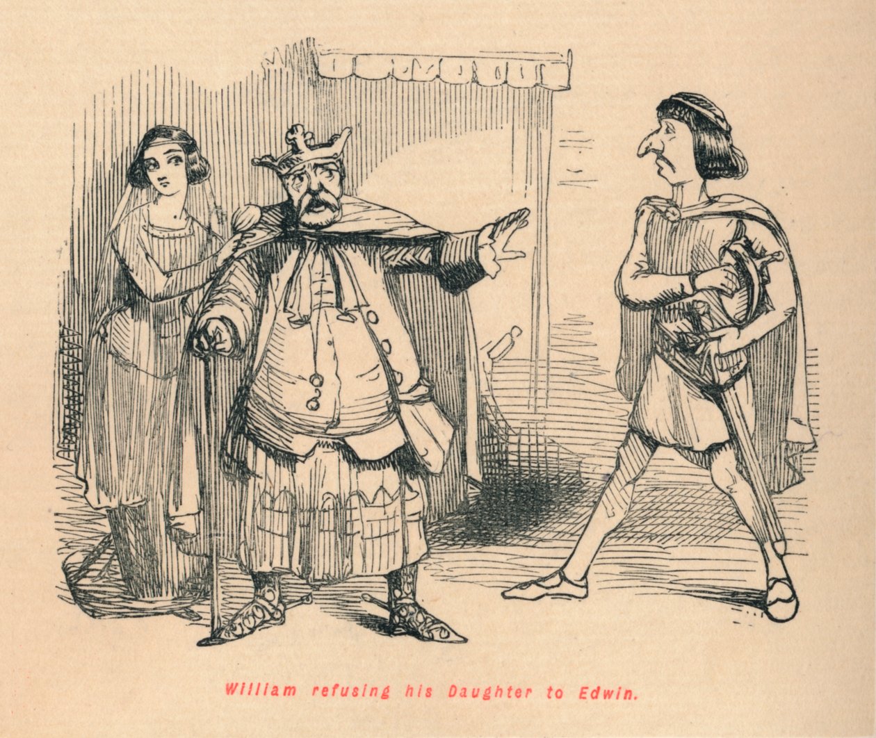 William Refusing His Daughter to Edwin by John Leech