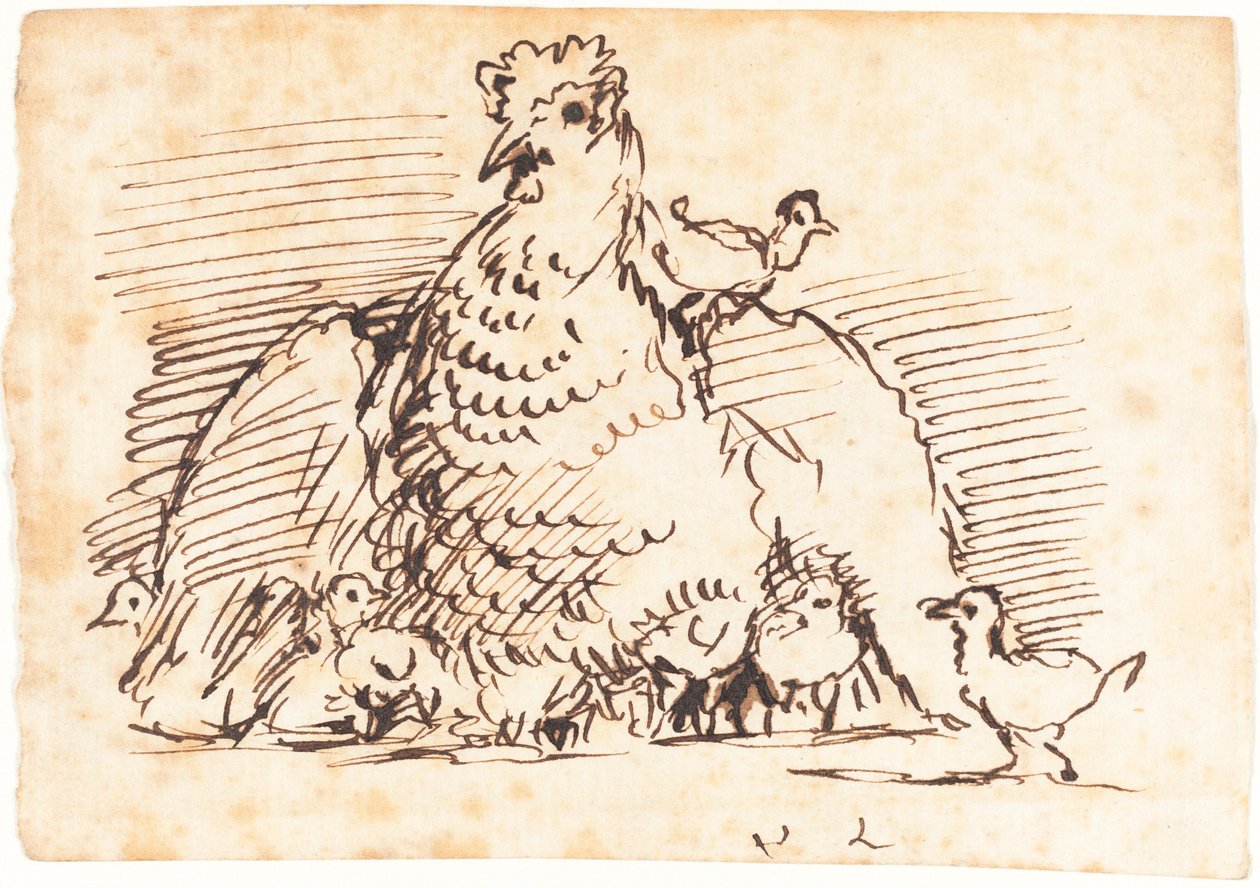 Hens and Chicks by John Linnell