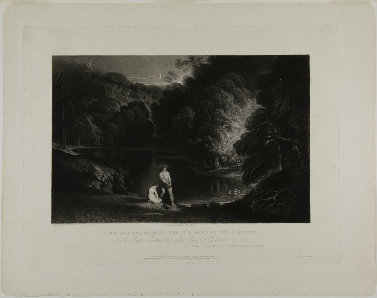 Adam and Eve Hearing the Judgement of the Almighty, from Illustrations of the Bible by John Martin
