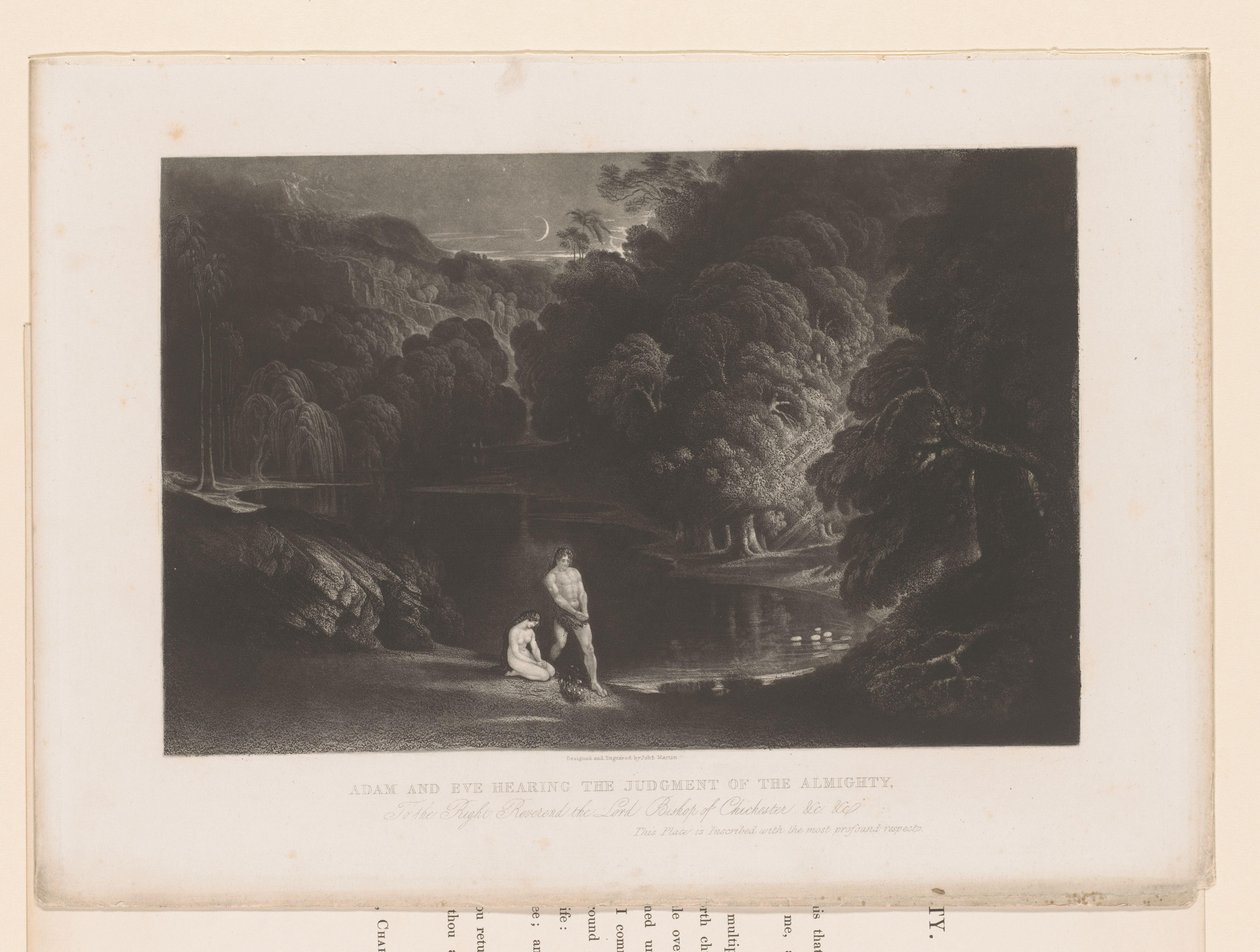 God Reproaches Adam and Eve for Their Sin (Illustrations of the Bible) by John Martin