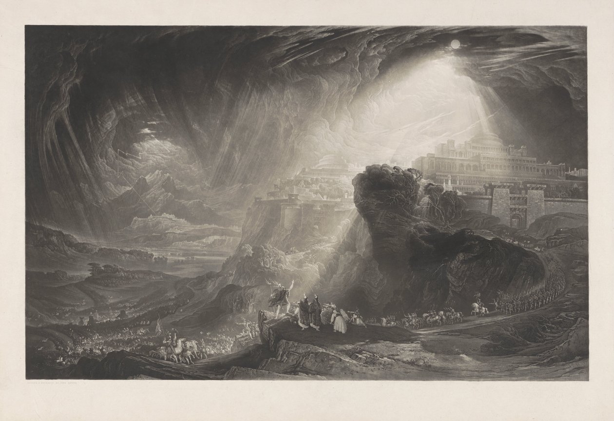 Joshua Commands the Sun to Stand Still, Proof Before Text by John Martin