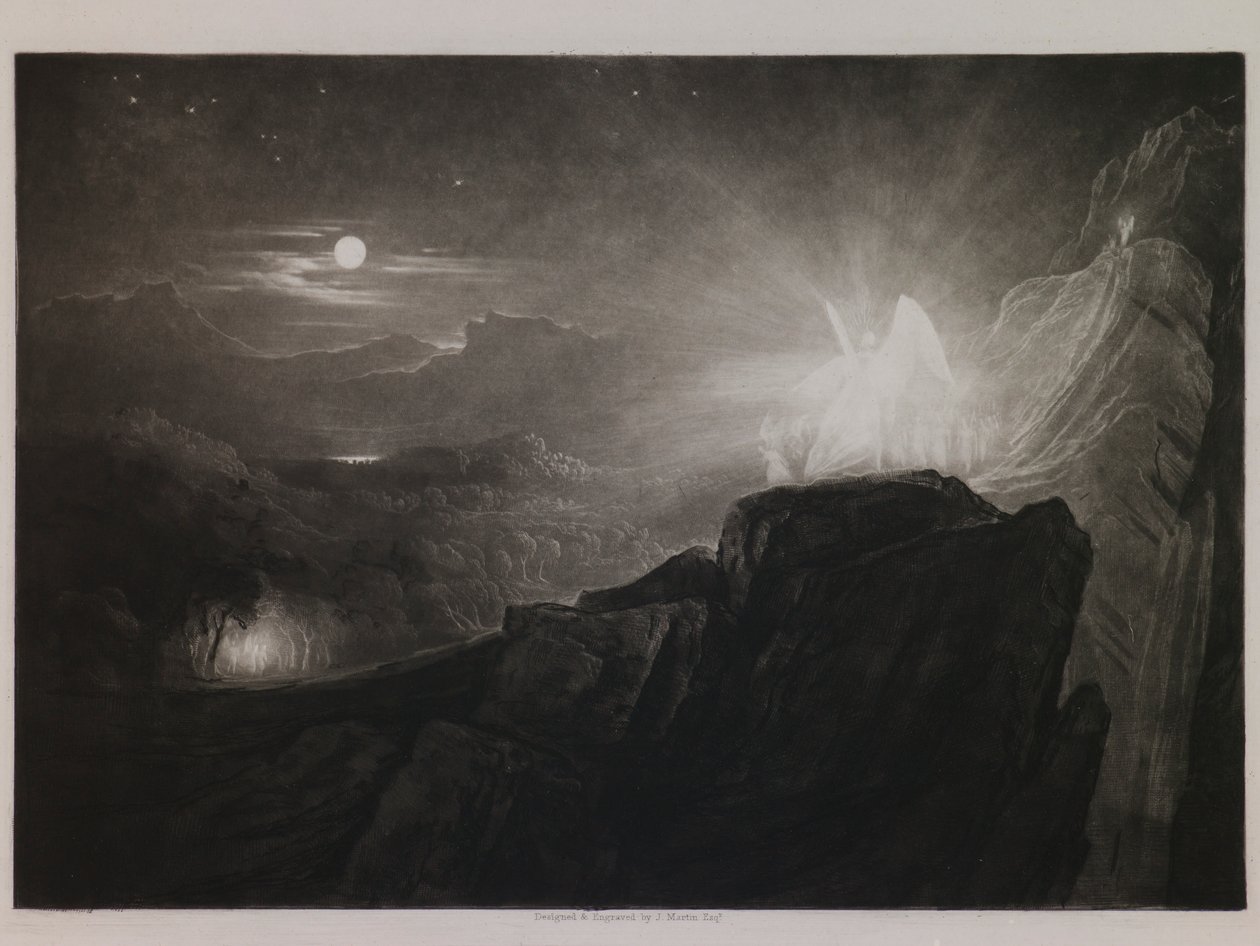 The Angels Guarding Paradise at Night, illustration for “Paradise Lost” by John Milton, Book 4, Line 866 by John Martin