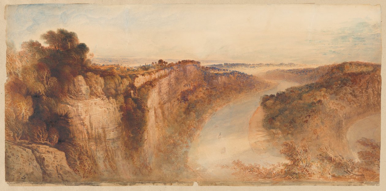 View on the River Wye, Looking towards Chepstow by John Martin