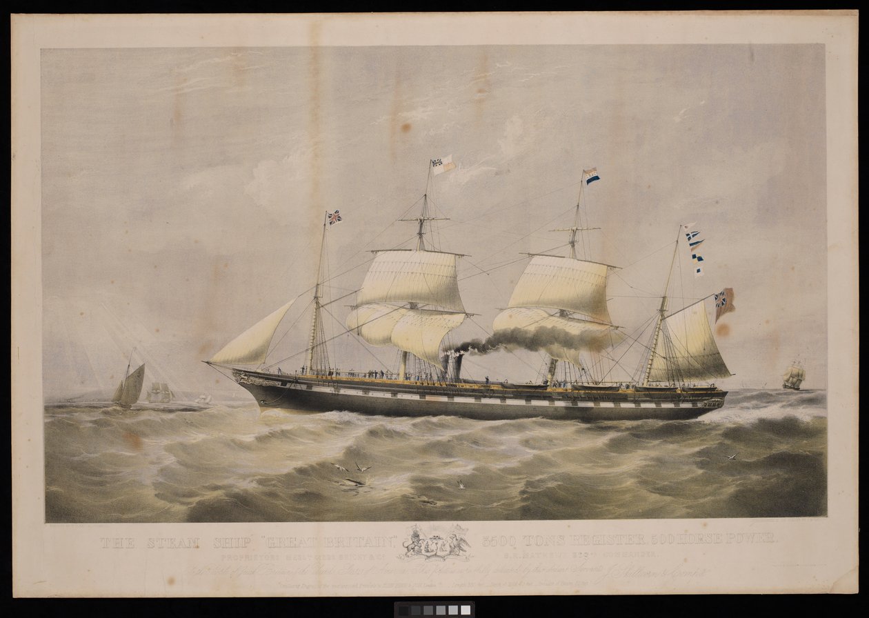 The Steam Ship Great Britain... Proprietors Messrs Gibbs & Co... To the People of Great Britain & the United States of America, This plate is respectfully dedicated... by John McGahey
