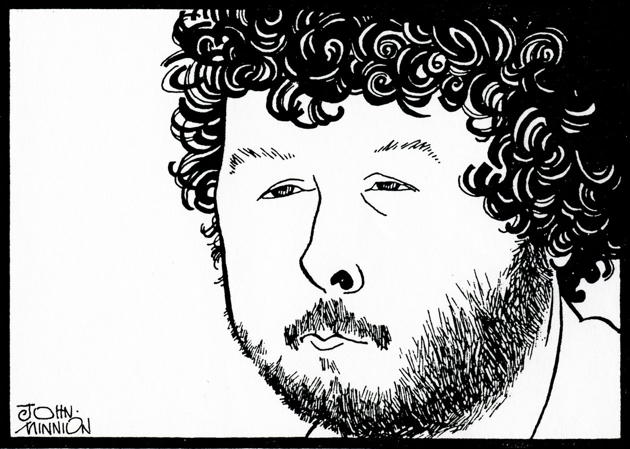 Harrison Birtwistle - caricature by John Minnion