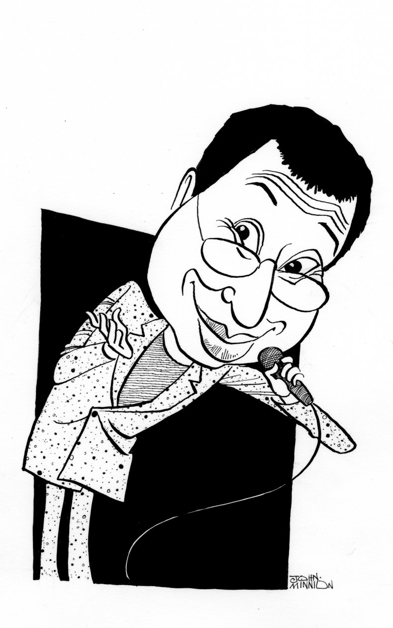 Ben Elton - caricature by John Minnion
