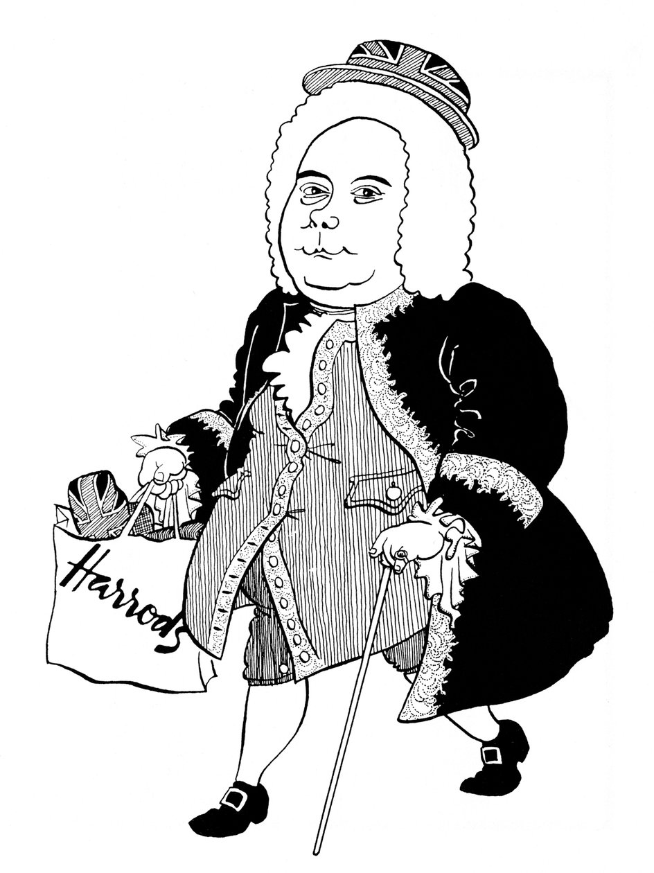 George Frideric Handel, caricature by John Minnion