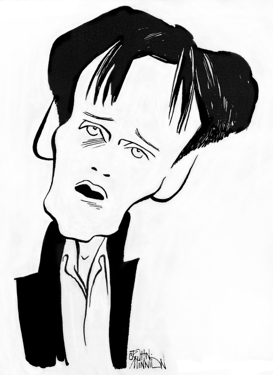 Ian Bostridge - caricature of the English opera singer by John Minnion