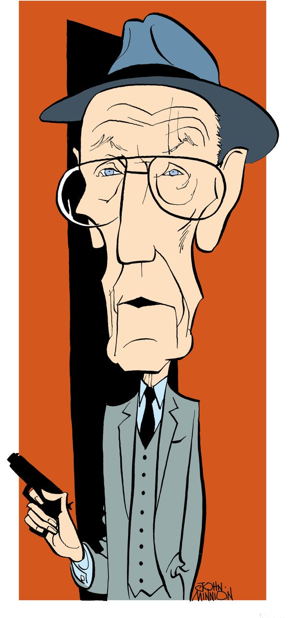William S Burroughs - caricature by John Minnion