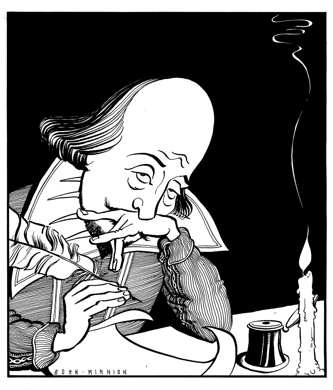 William Shakespeare writing a play by John Minnion