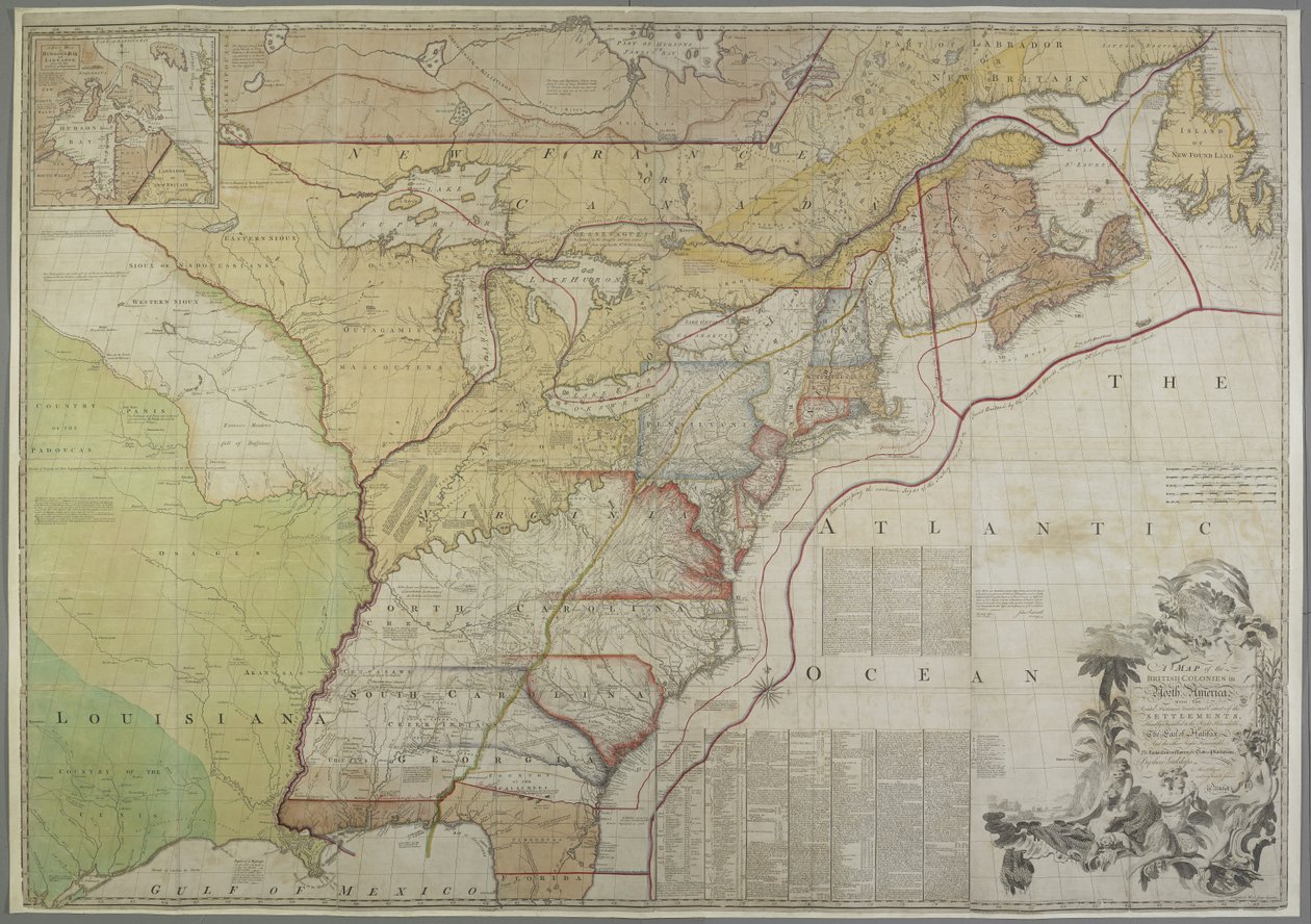 A Map of the British Colonies in the United States by John Mitchell