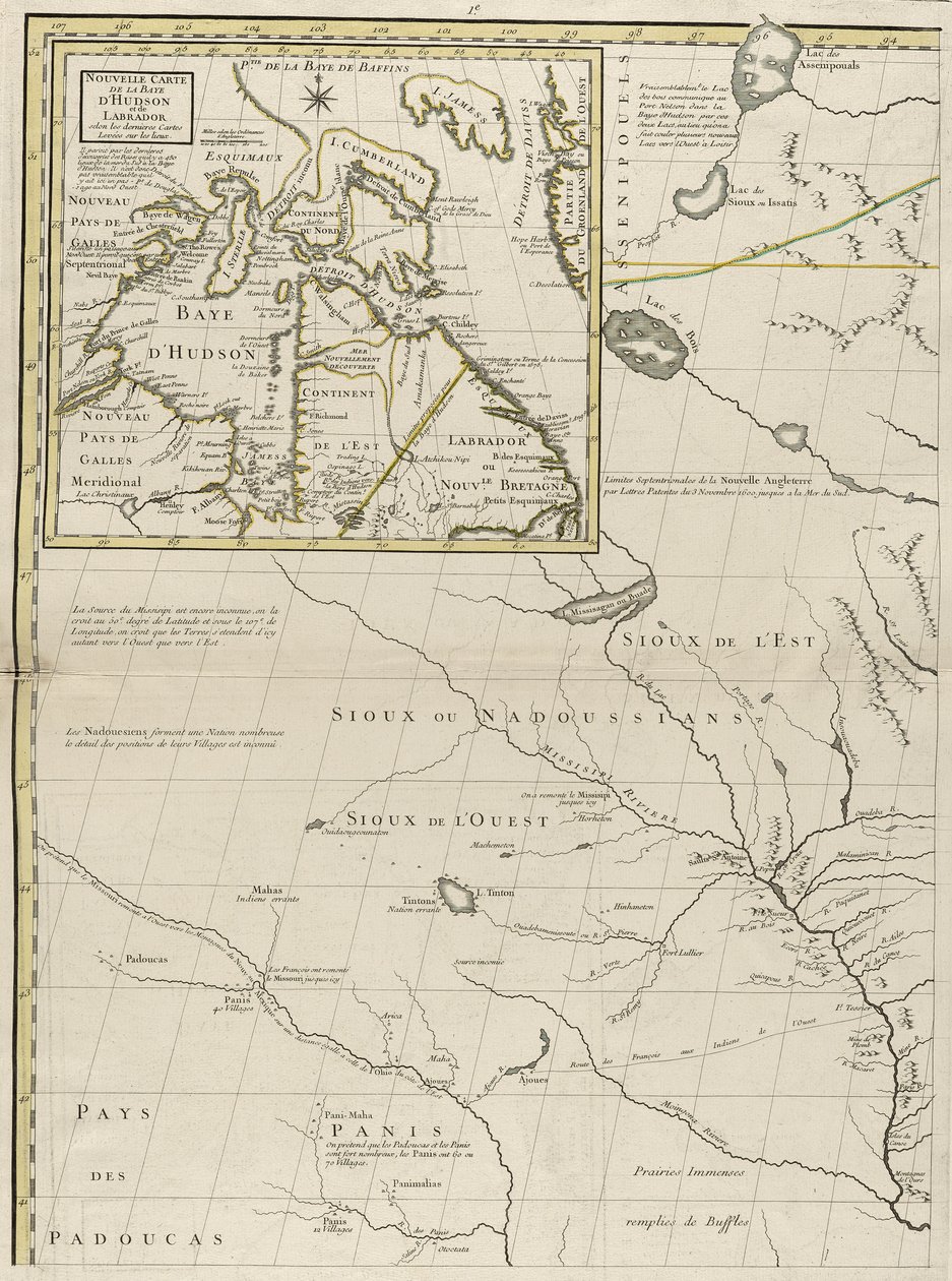 A Map of the British and French Dominions in America by John Mitchell