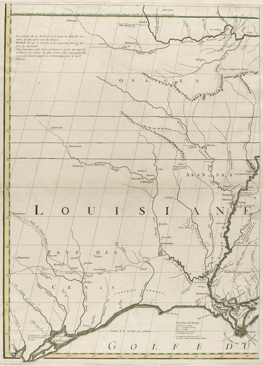 A Map of the British and French Dominions in America by John Mitchell