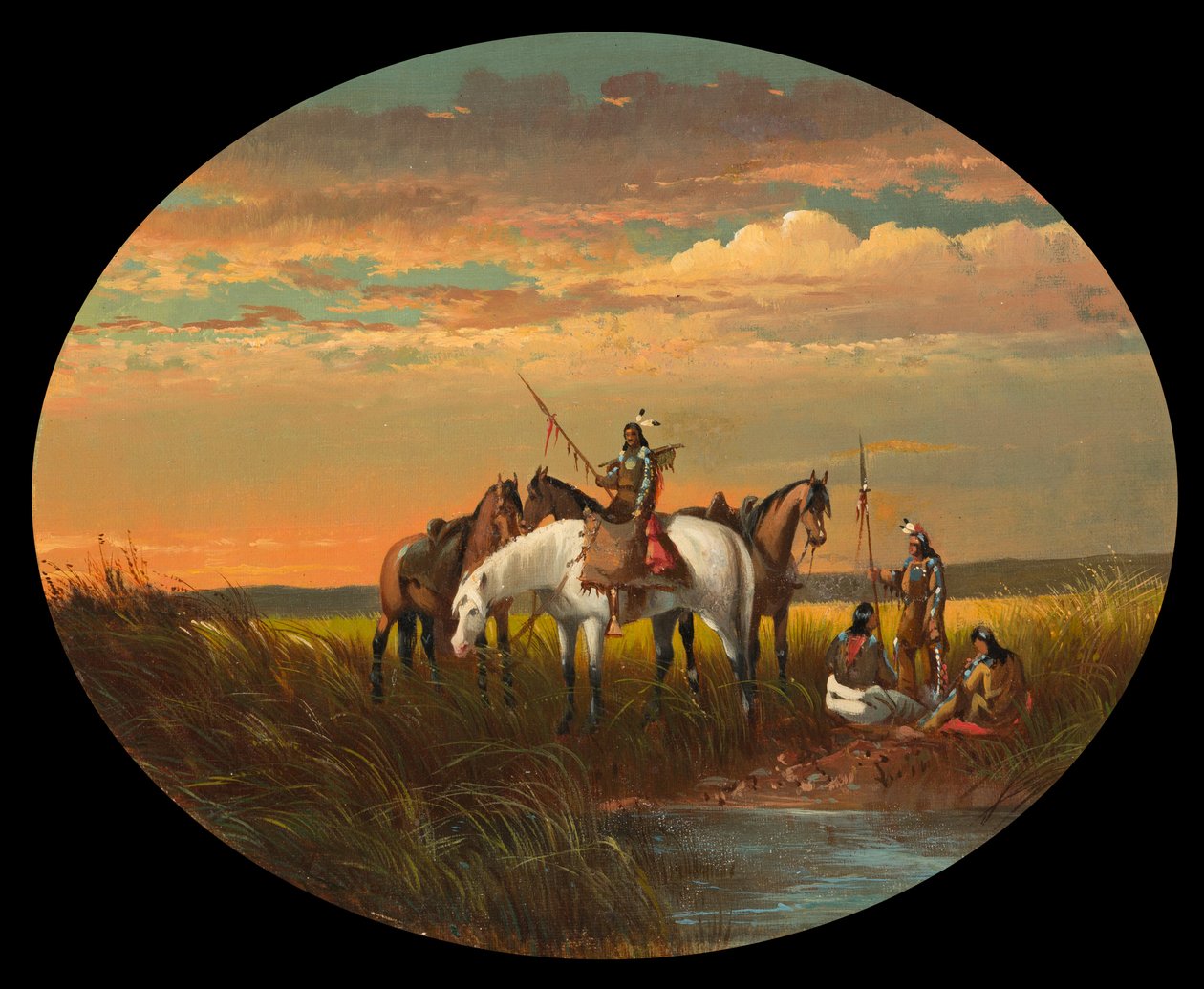 A Halt on the Prairie for a Smoke by John Mix Stanley
