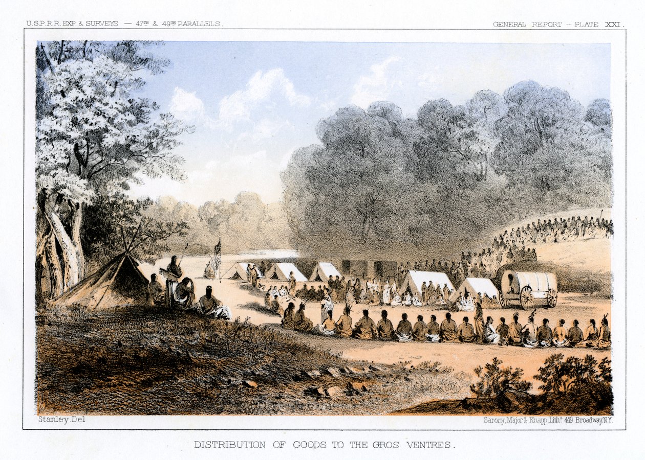 Distribution of Goods to the Gros Ventres by John Mix Stanley