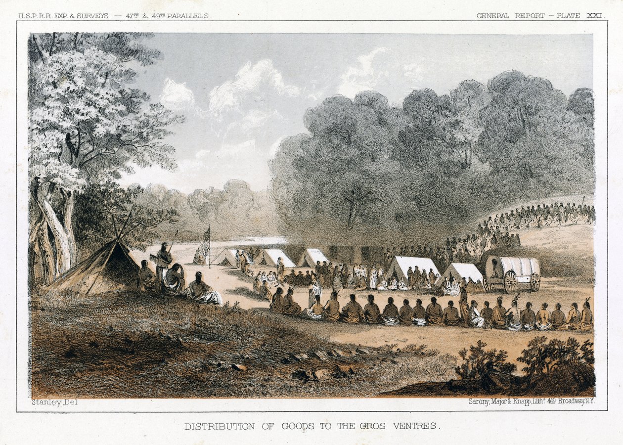 Distribution of Goods to the Gros Ventres by John Mix Stanley