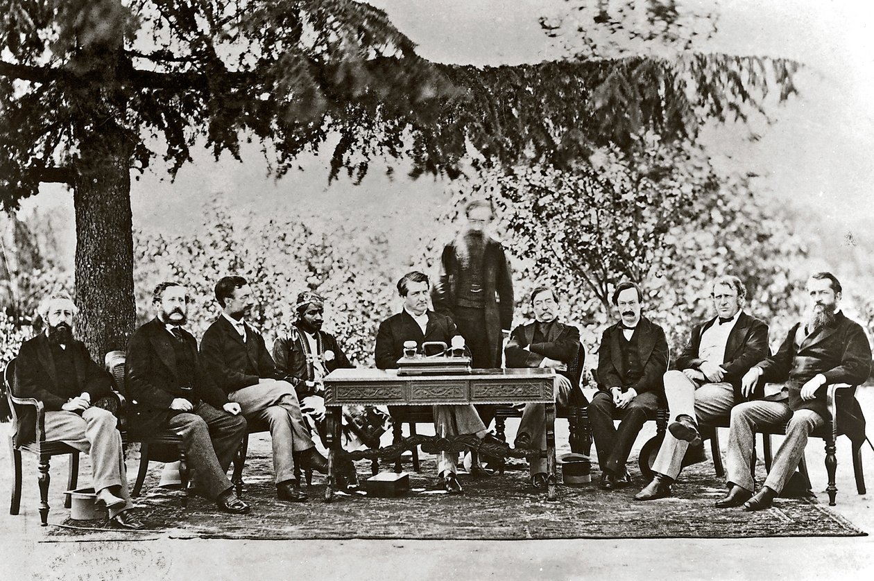 The Prince of Wales and Ram Singh III, the Maharajah of Jaipur, amongst others by John Murray