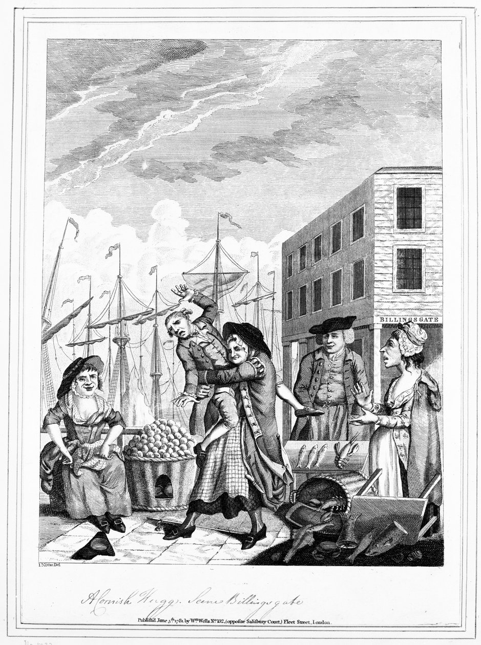 A Cornish Hug in Billingsgate, 1781 by John Nixon