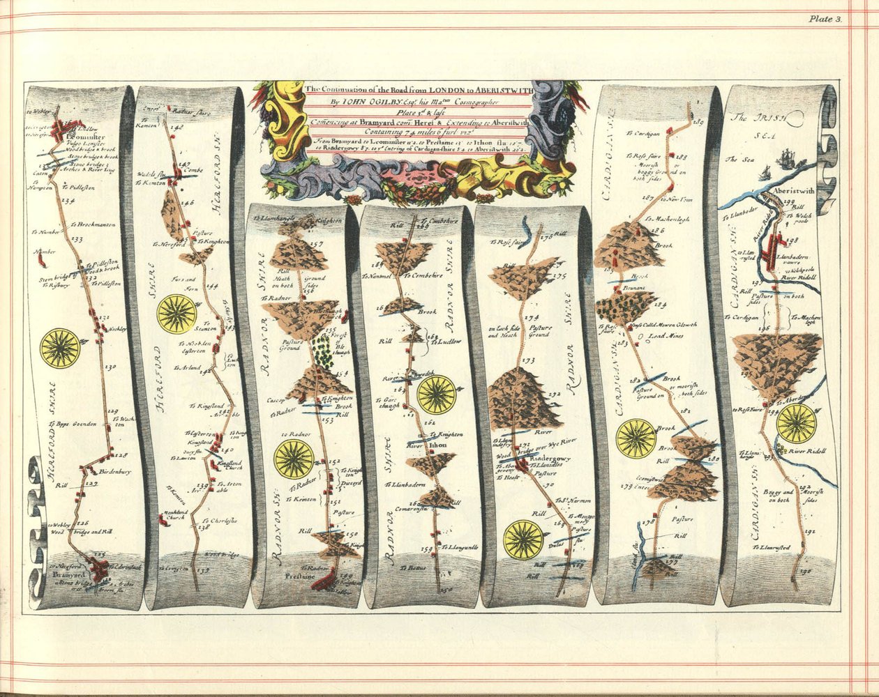 Britannia Atlas: The Continuation of the Road from London to Aberystwyth by John Ogilby