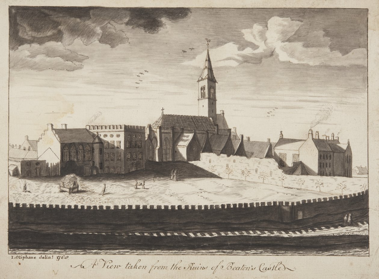 St Andrews Delineated - A View taken from the Ruins of Beatons Castle by John Oliphant
