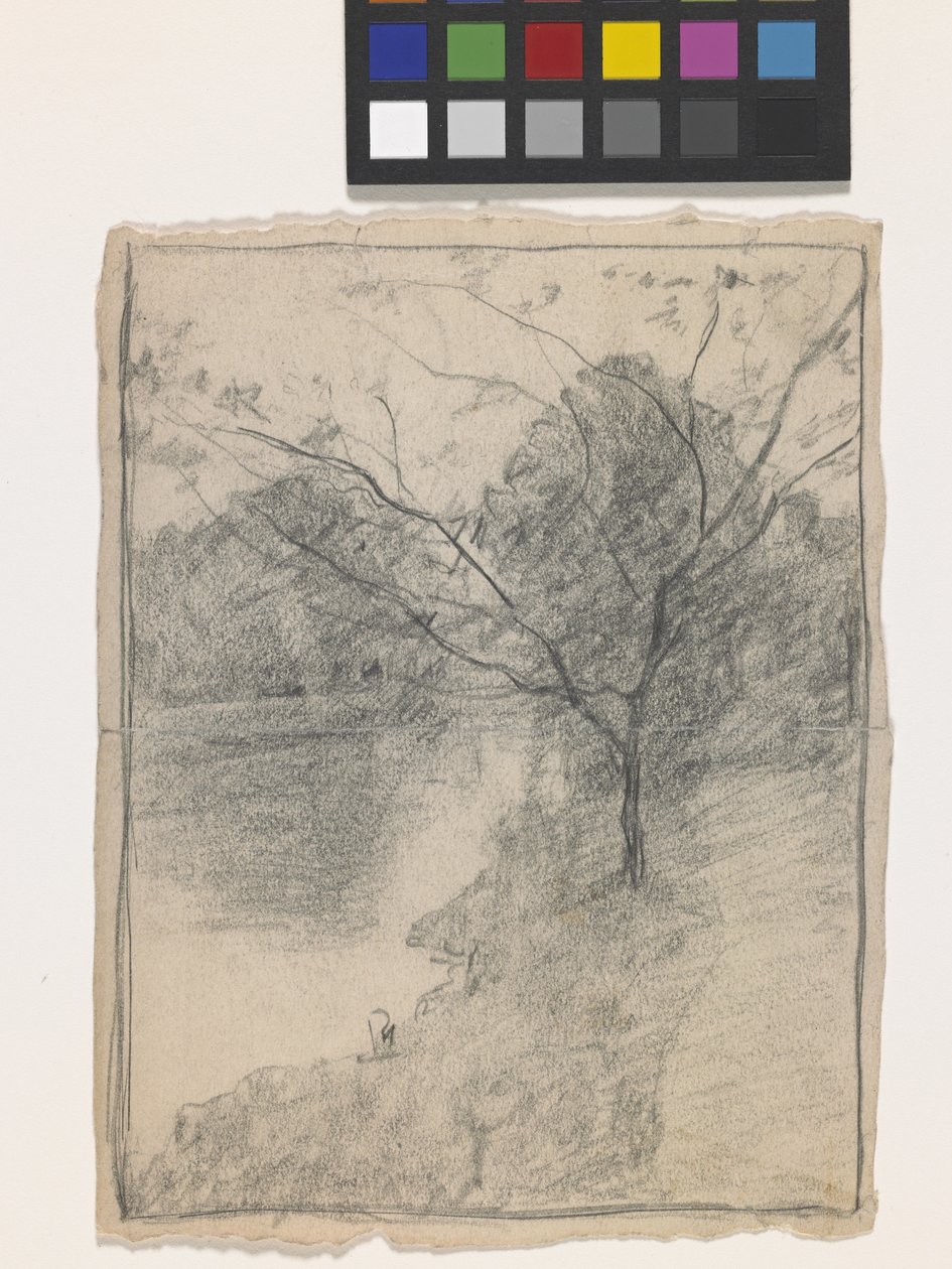 Tree Beside A Stream by John Otis Adams