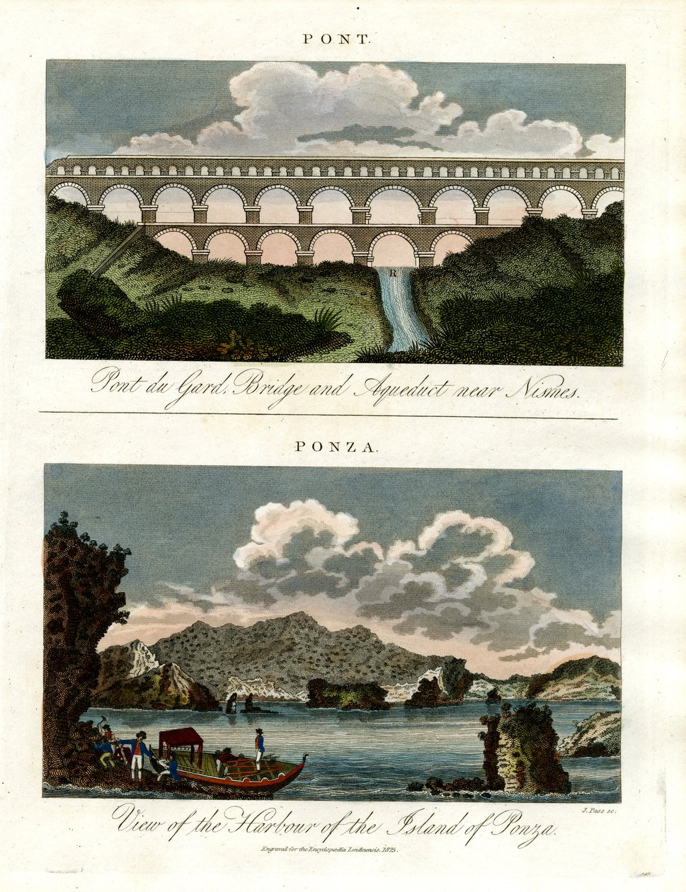 Historic Bridges - Pont du Gard and Harbor of Ponza by John Pass