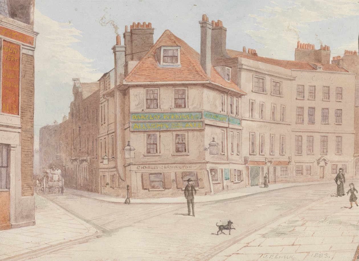 Northumberland Head Inn at Corner of Fort St. and Gun St., Spitalfields by John Phillipps Emslie