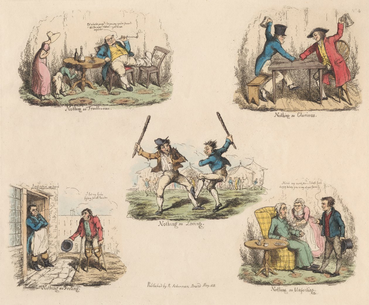 Set of Four: Much Ado About Nothing or Illustrations of Old Sayings by John Phillips