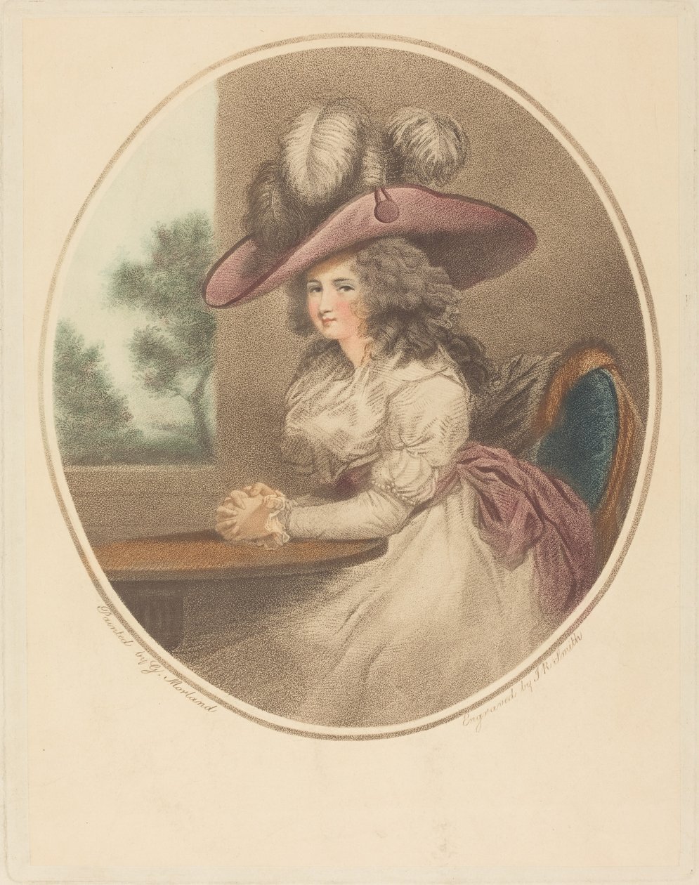 Anne Ward Morland (Delia in Town) by John Raphael Smith after George Morland