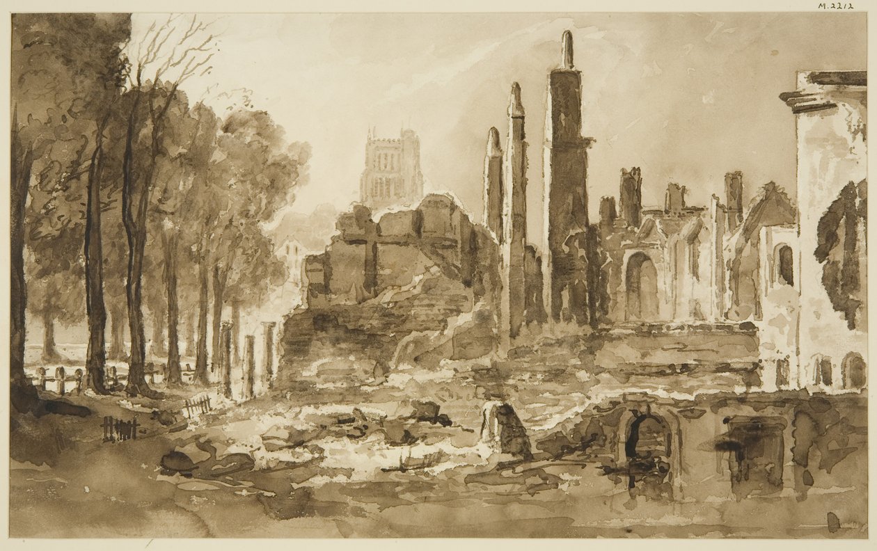 Ruins of Mansion House and Custom House by John Reverend Eden