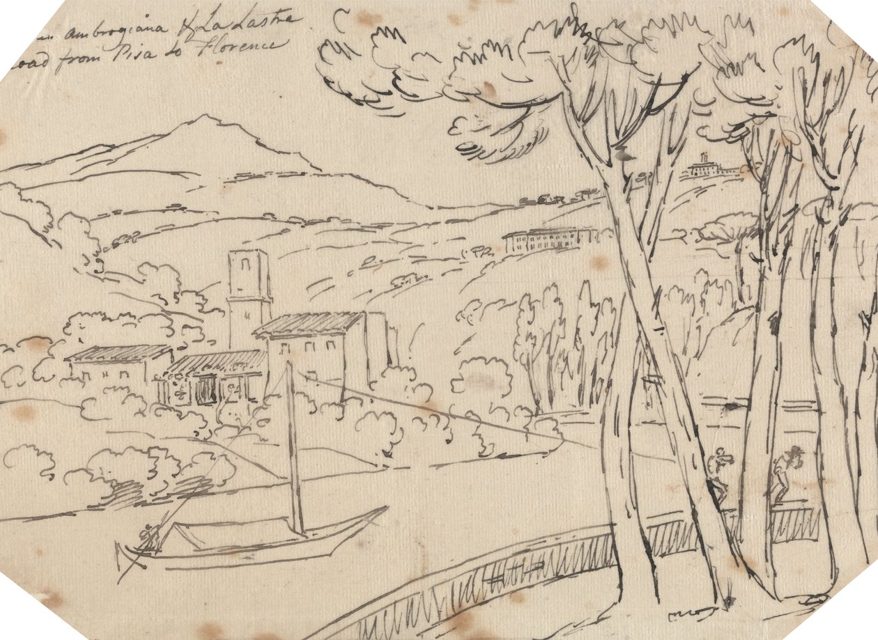 Between Ambrogiana and La Lastra by John Robert Cozens