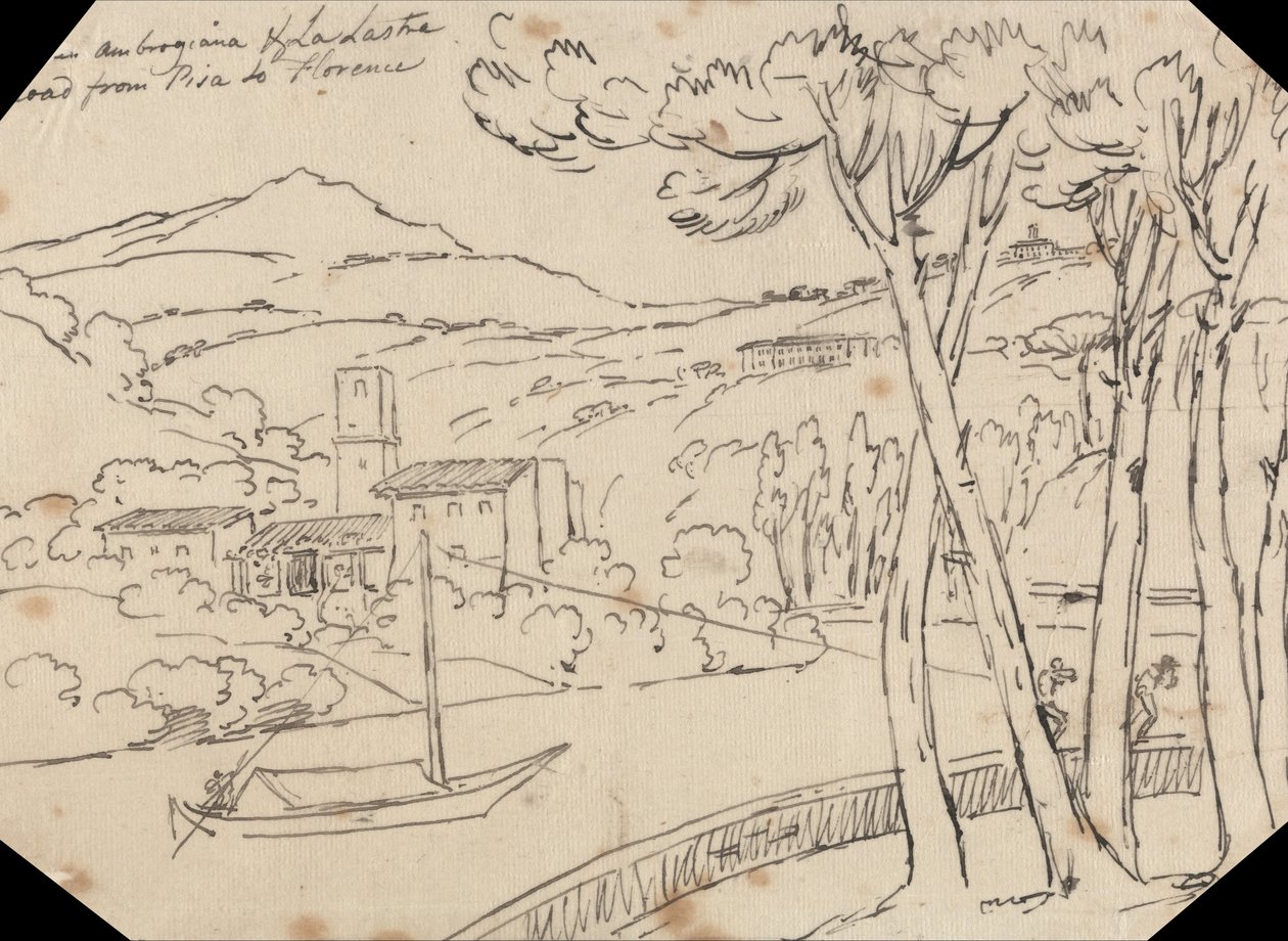 Between Ambrogiana and La Lastra by John Robert Cozens