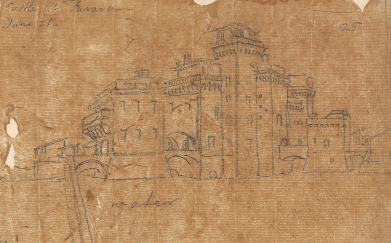 Castle at Ferrara, June 21 by John Robert Cozens
