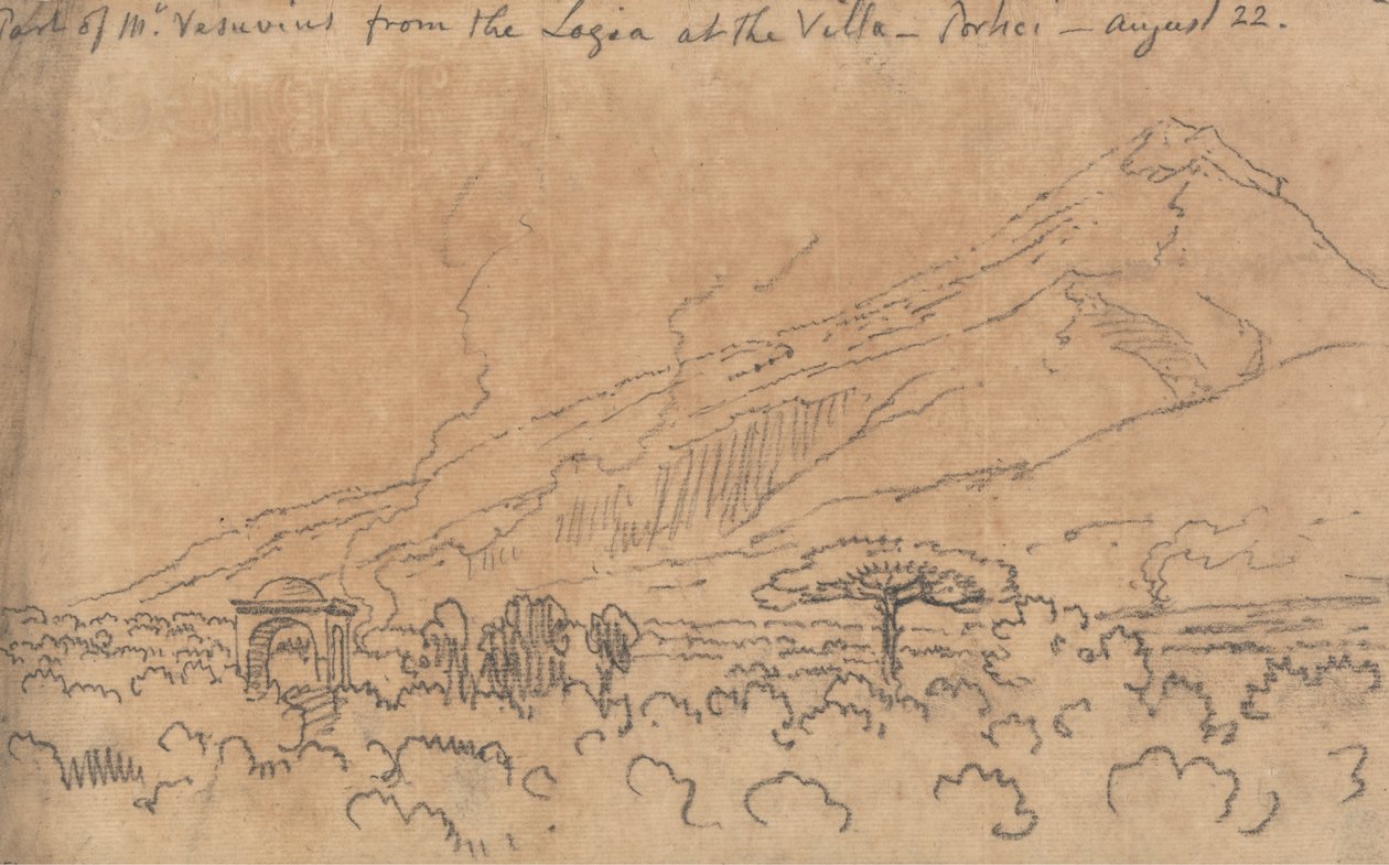 Part of Mt. Vesuvius from the Loggia at the Villa, Portici, August 22 by John Robert Cozens