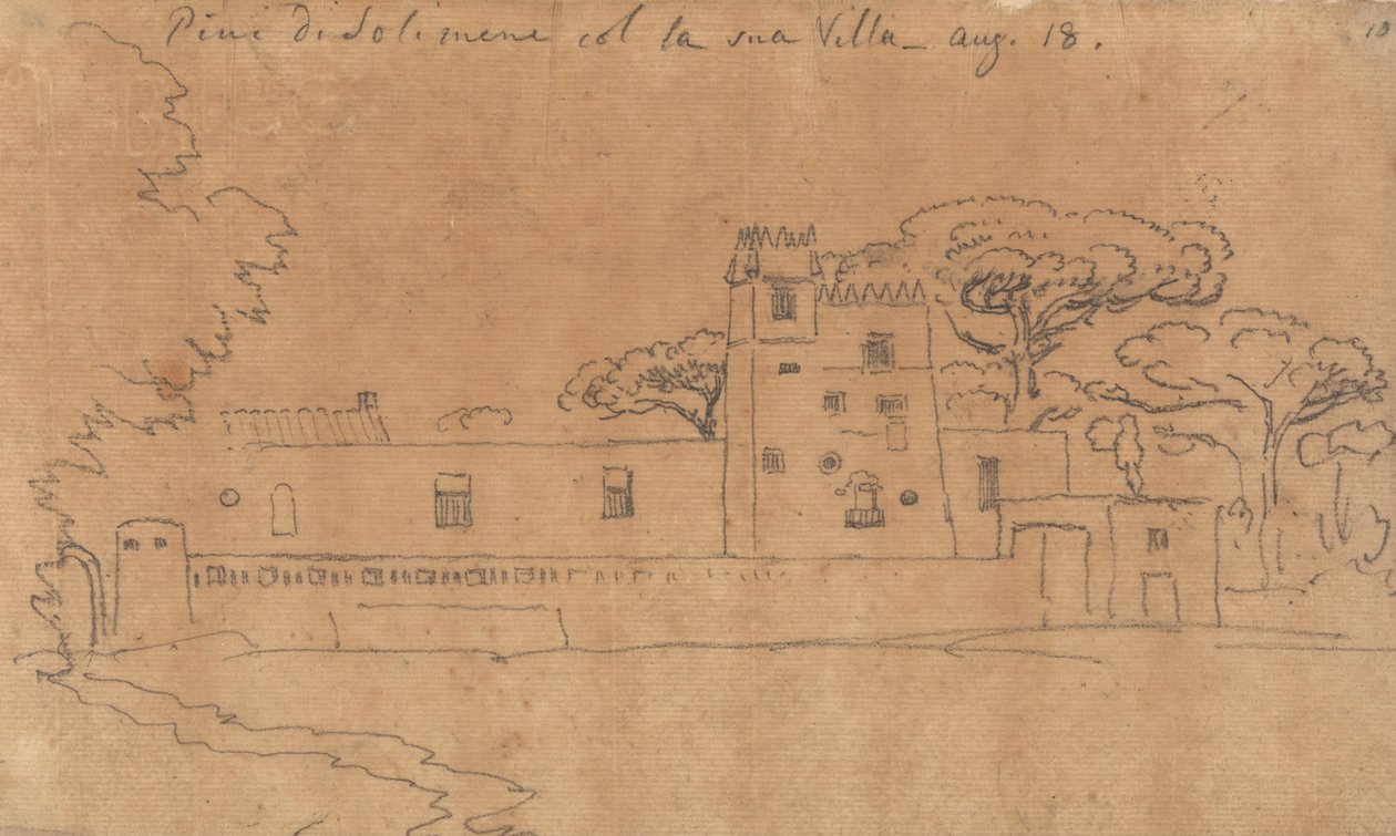 Pini di Solimena with his Villa, August 18 by John Robert Cozens