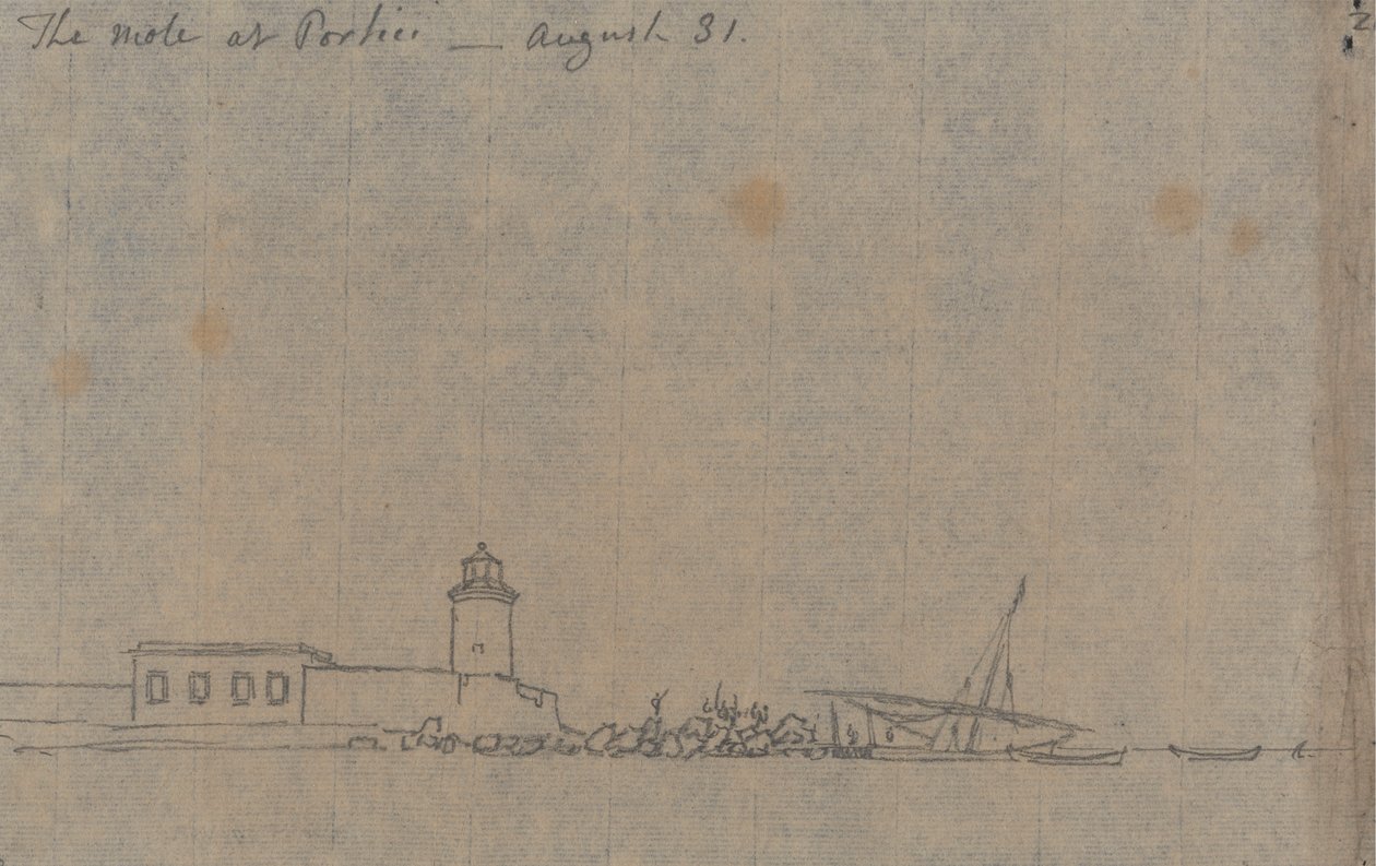 The Mole at Portici, August 31 by John Robert Cozens