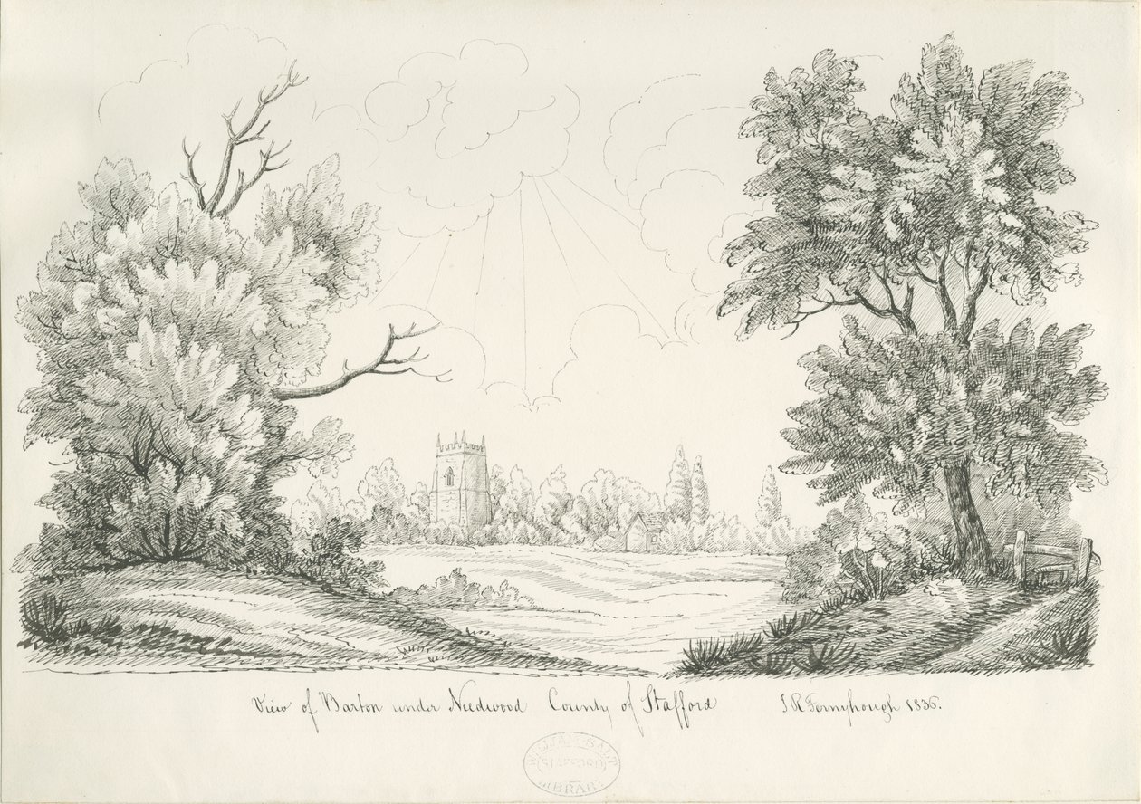 Barton under Needwood Village by John Robert Fernyhough