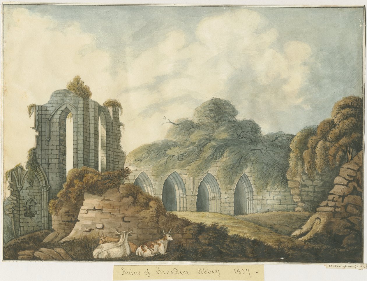 Croxden Abbey: Water Colour Painting by John Robert Fernyhough