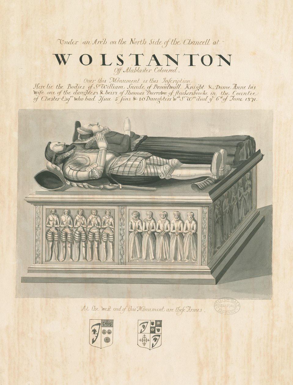 Wolstanton Church - Tomb of Sir William Sneide and Dame Anne by John Robert Fernyhough