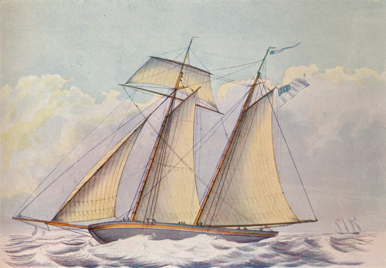 American Topsail Schooner, 1825 by John Rogers