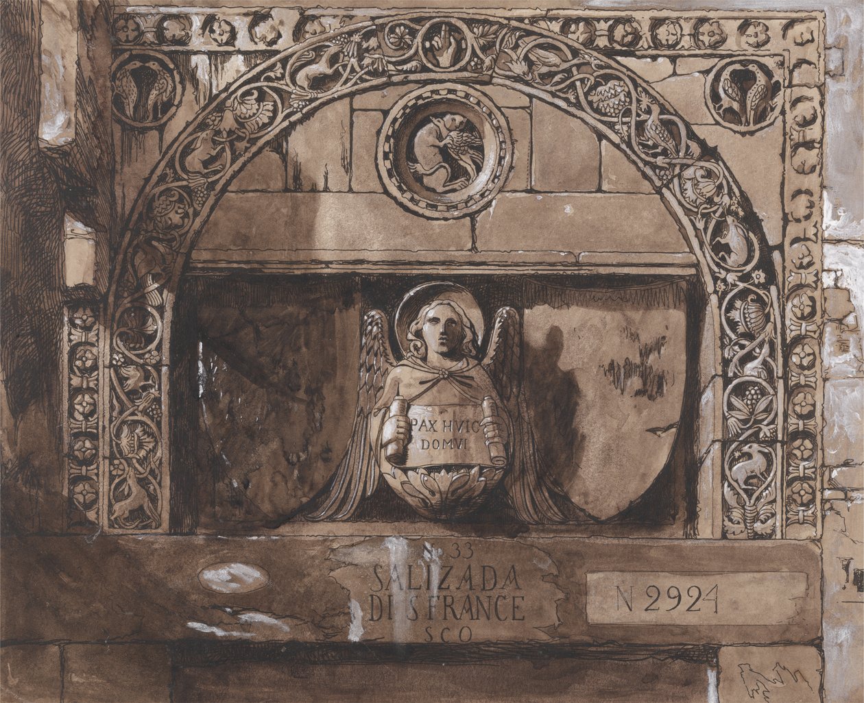 Doorhead of the Palazzo Contarini della Porta di Ferro by John Ruskin