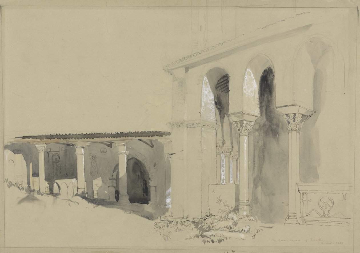 The Great Square at Torcello, 1850 by John Ruskin