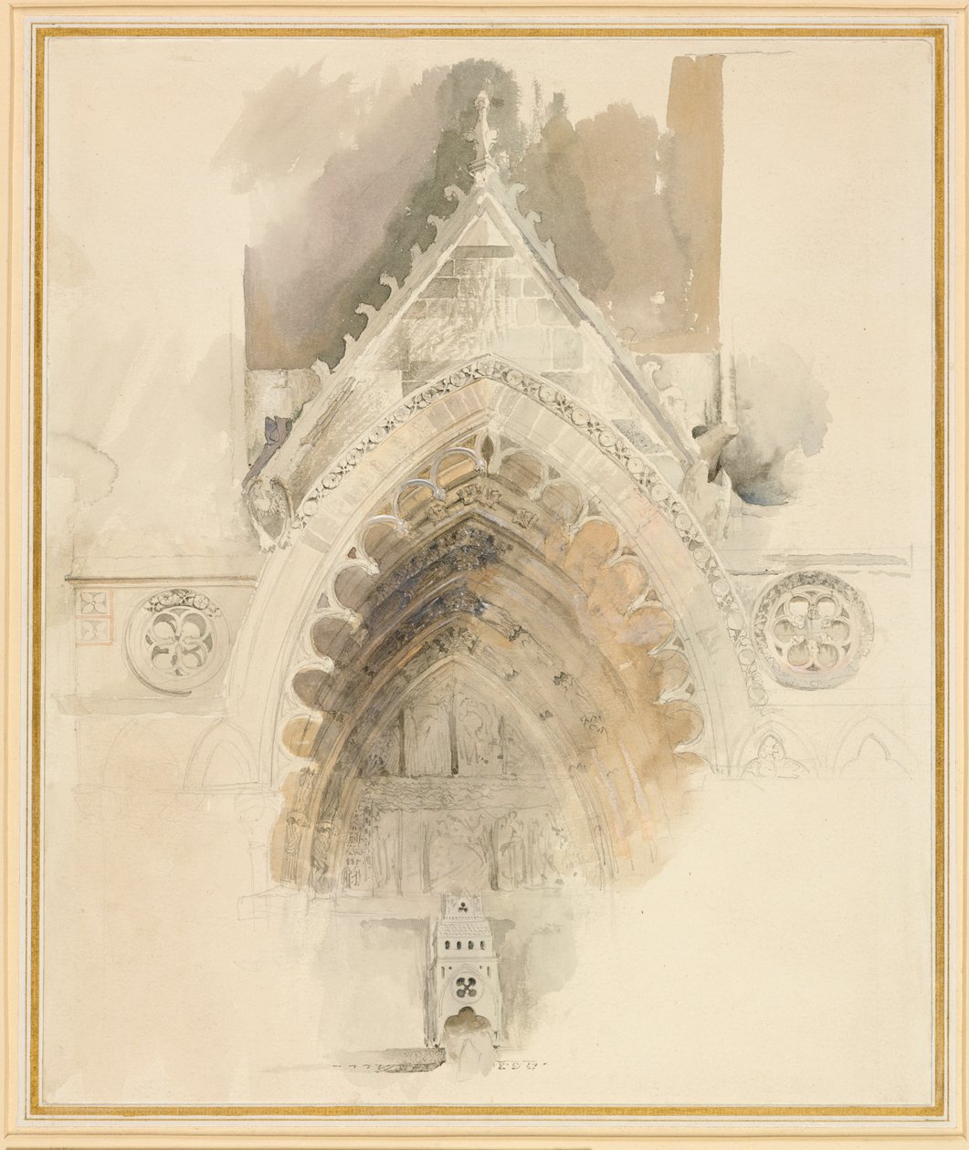 The Northern Arch of the West Entrance of Amiens Cathedral, 17 - 18 May or 23 September 1856 by John Ruskin