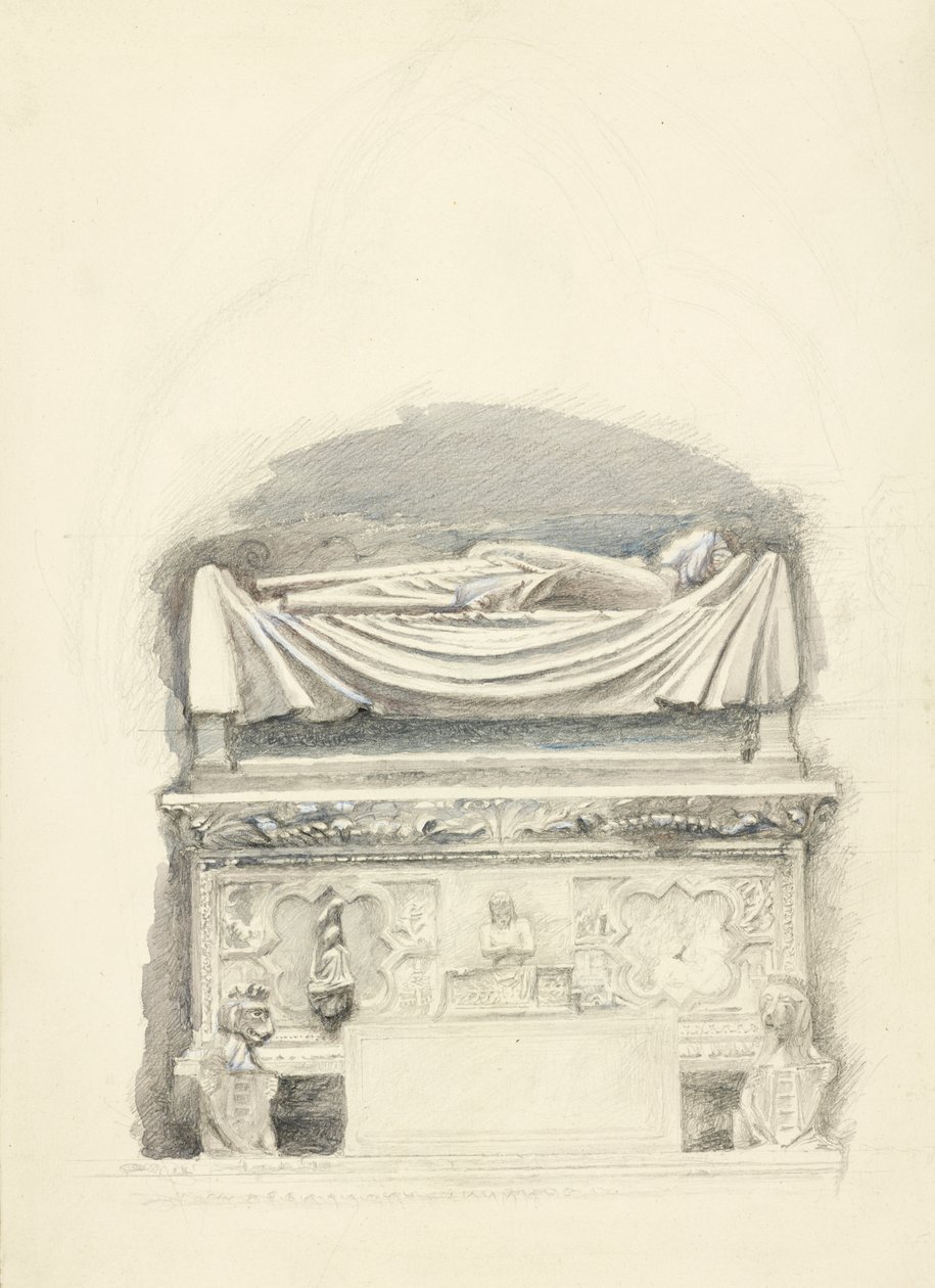 The Sarcophagus and Effigy of the Tomb of Cangrande I della Scala, Verona, 21 May-1 July 1869 by John Ruskin